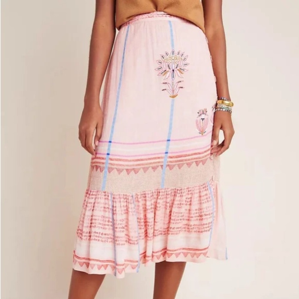 NWOT Vineet Bahl from Anthropologie Pink Midi Skirt - Medium
